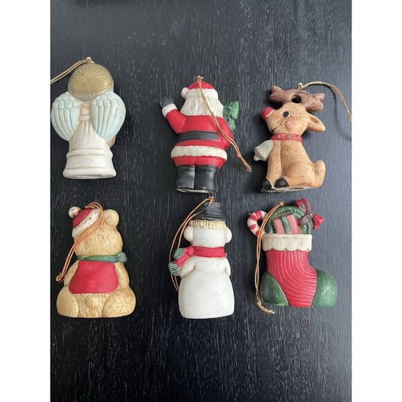 Vintage 1990 A Christmas Shoppe Hand Painted Porcelain Ornaments New in Box 6 - Picture 4 of 8